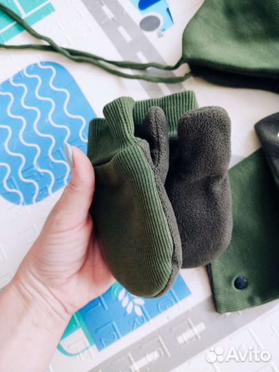 Зимний комплект шапка+снуд+варежки