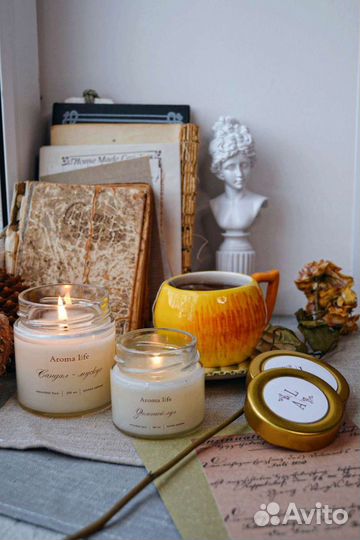 Свечи ручной работы из кокосового воска