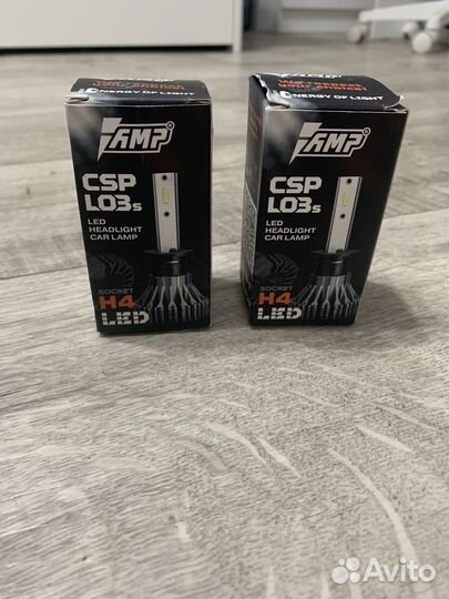 Светодиодные лампы для авто AMP H4 2шт