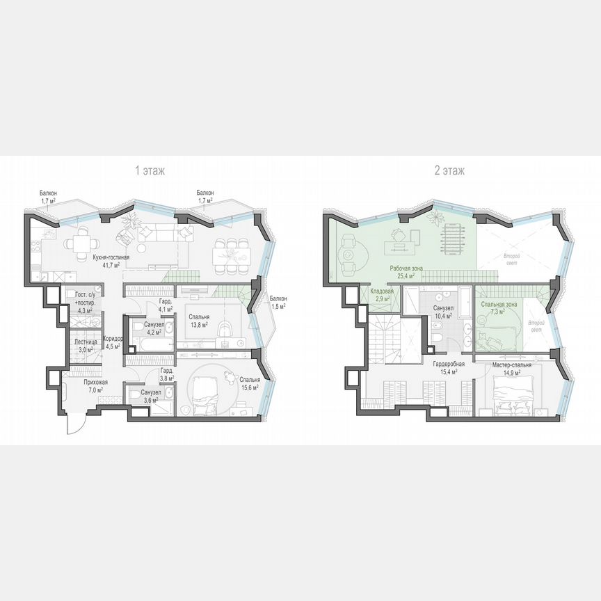 3-к. квартира, 145,8 м², 4/14 эт.