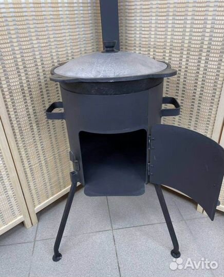 Комплект казан 22 л + печь (с дверцей и трубой)