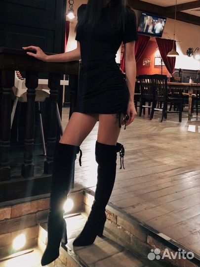 Ботфорты замшевые