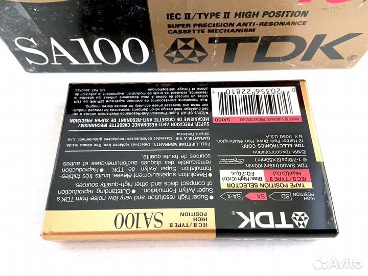 Аудиокассета кассета TDK SA 100 - 1991 г