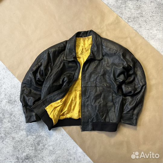 Vintage Pilot Leather Bomber Jacket Schott Type