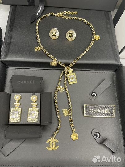 Chanel колье цепочка серьги браслет