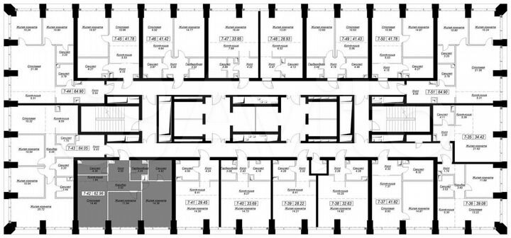 2-к. квартира, 64,1 м², 4/55 эт.
