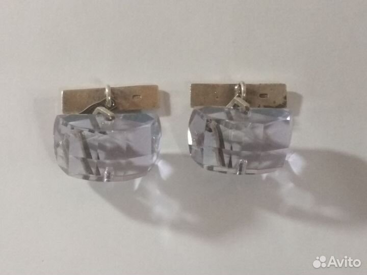 Запонки СССР серебро 875
