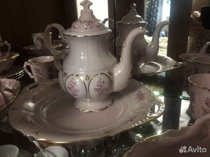 Эксклюзивный кофейный сервиз pink rose 14 карат зо