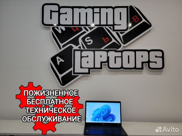 Безрамочный ноутбук Acer 15.6 Full HD i3-Gen10/SSD