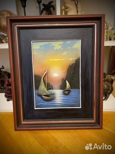 Картина обьемная. Лодки