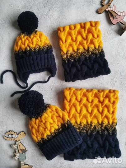 Новый демисезонный комплект ручной вязки