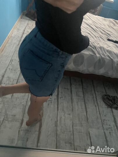 Велосипедки джинсовые 46