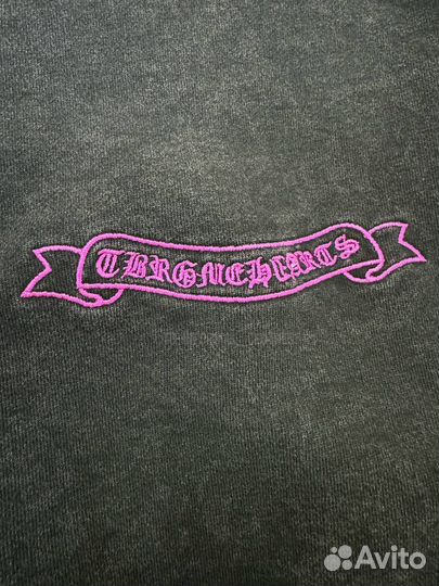 Свитшот Chrome Hearts черный с розовым