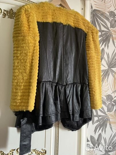 Куртка эксклюзив из натурпльный кожи с мехом