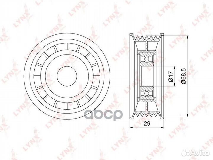 Ролик натяжной приводного ремня PB5227 lynxauto