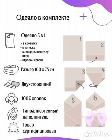 Новый комплект бортиков + одеяло