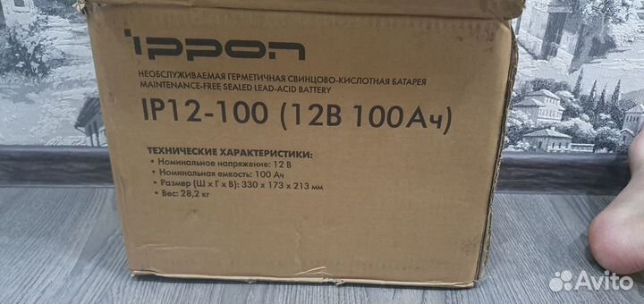 Аккумулятор тяговый ippon ip12-100 (12в 100Ач)