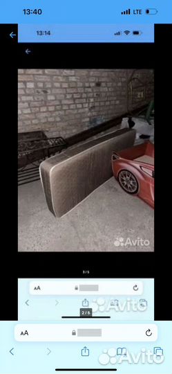 Детская кровать машинка с матрасом бу