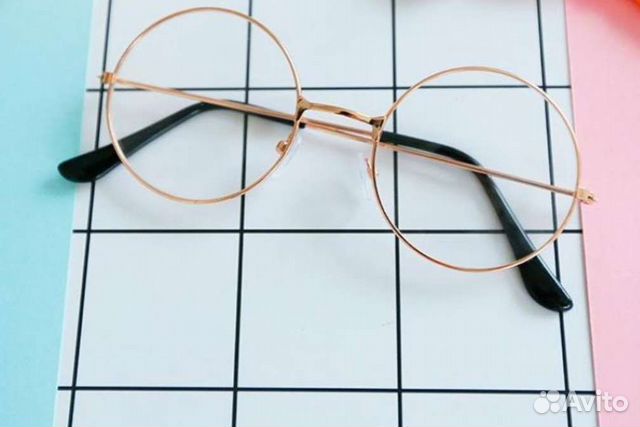 Очки розовое золото круглые