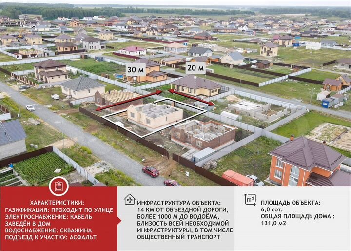 Дом 131 м² на участке 6 сот.