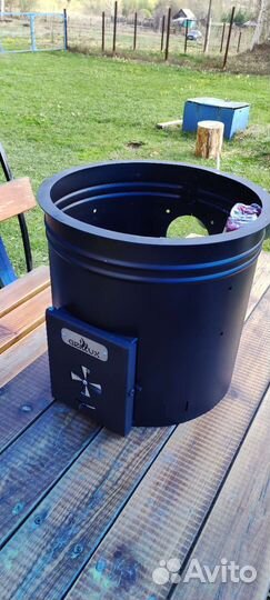 Мангал с печью и барбекю