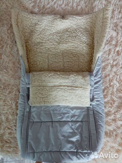 Зимний конверт в коляску на овчине