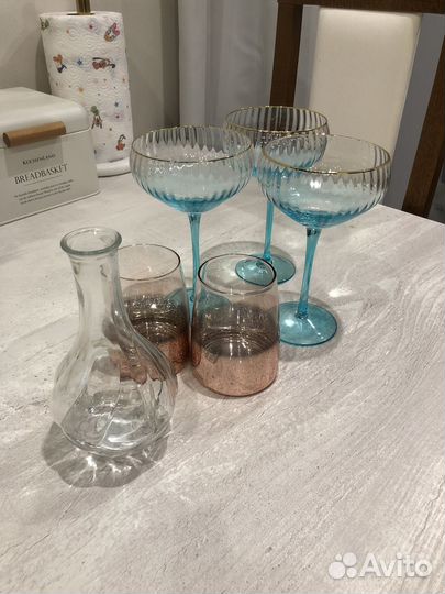 Бокалы фужеры вазы