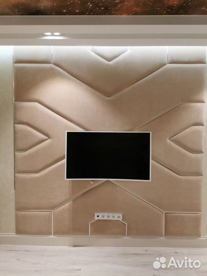 Мягкие стеновые панели, гостинная