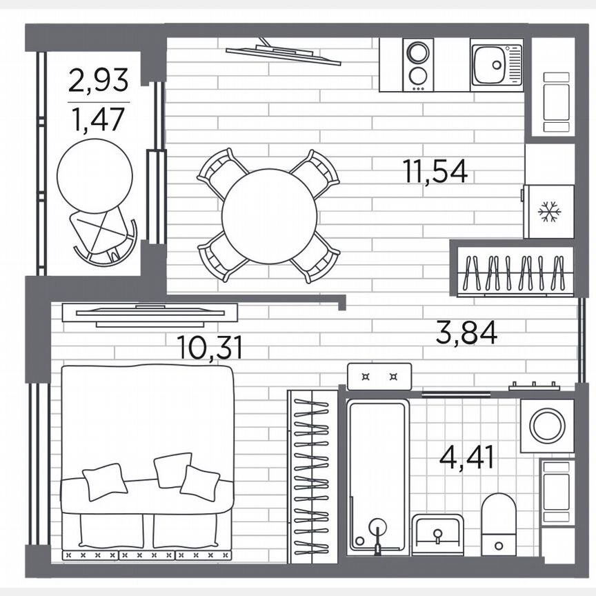 1-к. квартира, 31,6 м², 4/5 эт.
