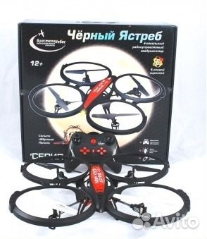Радиоуправляемый квадрокоптер, черный ястреб