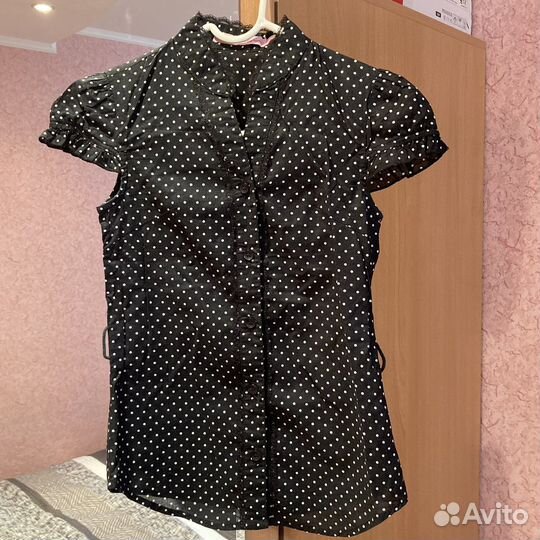 Рубашка детская в горошек