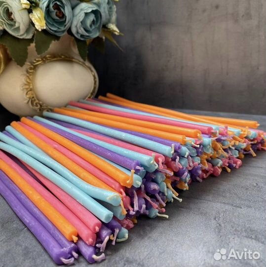 Свечи цветные восковые освященные и не освященные