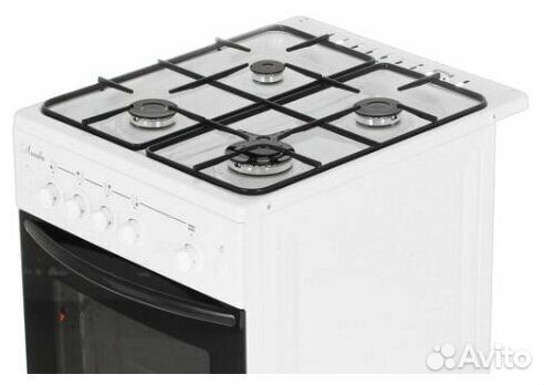 Плита газовая Лысьва гп 400 мс-2У белый, стеклянная крышка, решетки чугун