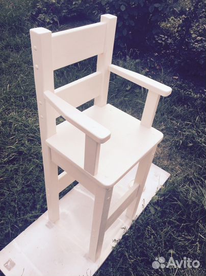 Детский высокий стул цвет слоновая кость