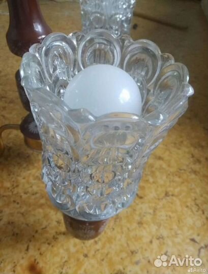 Люстра винтажгая, Польша, Познань, 1960-е, 3 рожка