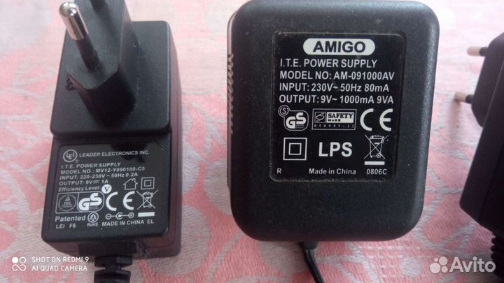 Блоки питания 9,12v