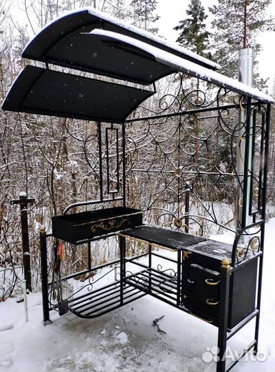 Мангал с крышей