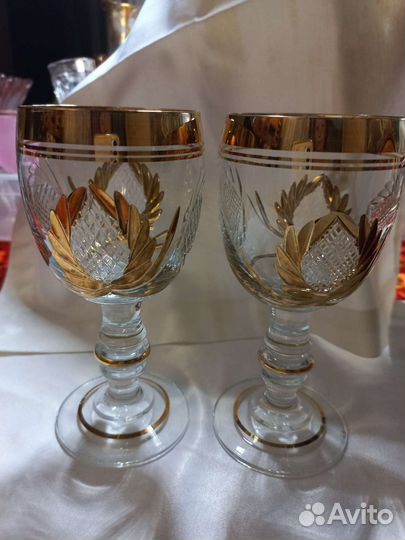 Хрустальные бокалы, фужеры Свадебные. Винтаж
