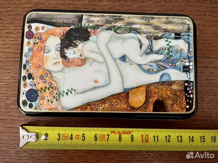 Шкатулка Русская лаковая миниатюра Климпт