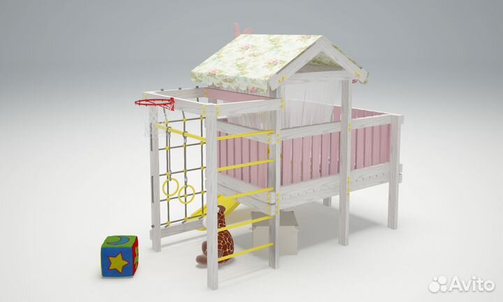 Комплекс для развлечений с горкой Baby 7 розовый