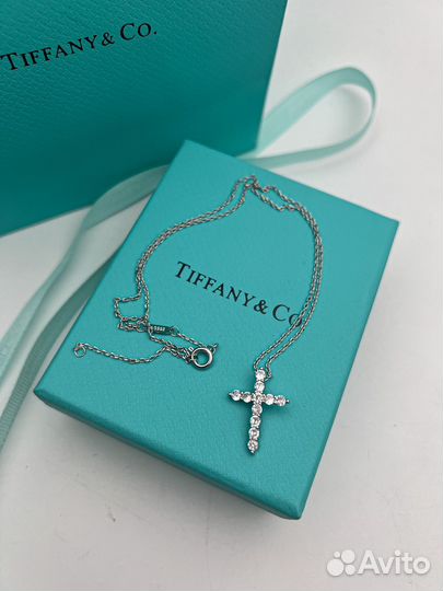 Крест крестик tiffany тифани сталь подвеска