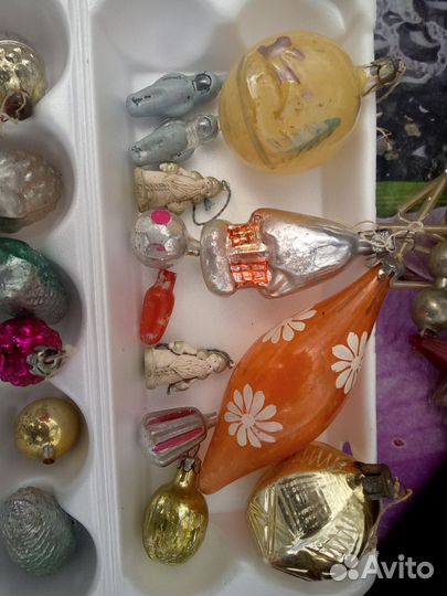 Елочные игрушки СССР, гирлянды СССР, бусы СССР