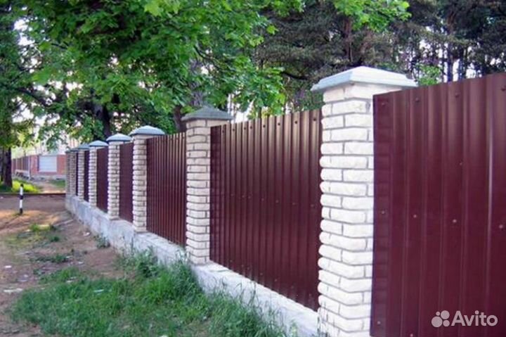 Забор из профнастила под ключ быстро