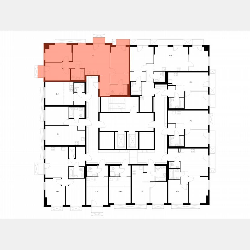 3-к. квартира, 78,8 м², 3/17 эт.