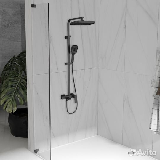 Душ. система черн мат 315x210мм смесит. Vincea Cu