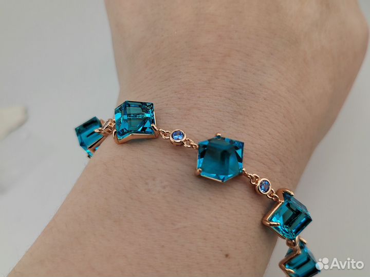Swarovski браслет, покрытие золото
