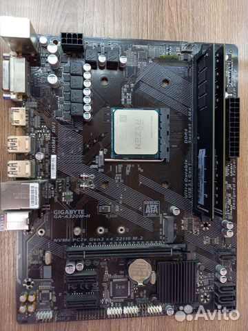 Материнская плата Gigabyte ga-a320m-h +проц,память купить в Москве ...