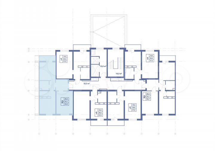 2-к. квартира, 55,8 м², 8/17 эт.