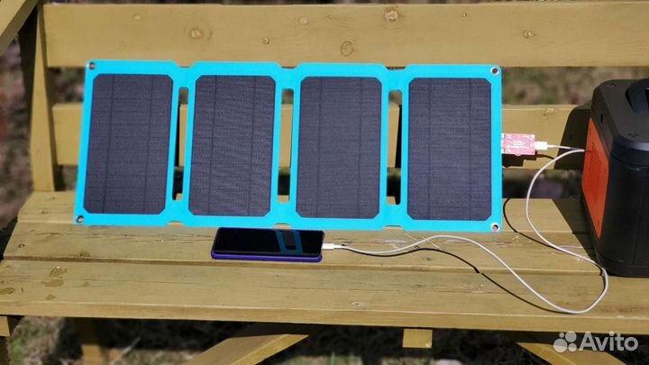 Портативная солнечная батарея USBx2 20Вт зарядка