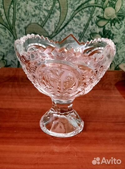 Вазочка, винтажный хрусталь СССР